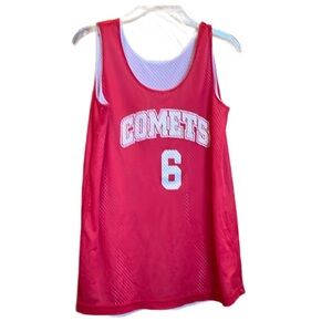 A4 red and white comets basketball jersey size medium